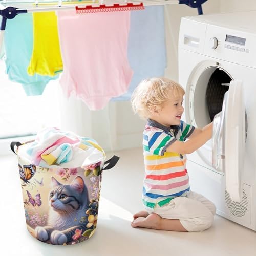 Meiko Butterfly Latern Foldable Laundry Hamper Durable Waterproof for All Uses