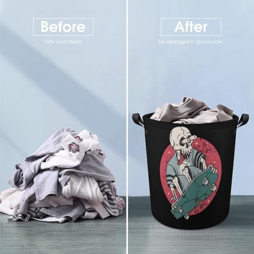 OV2925MEI skull print skateboard laundry hamper