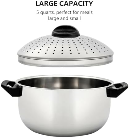 48 Quart Stainless Steel Pasta Pot with Strainer Lid and Locking Handle