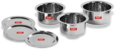 Sumeet Stainless Steel Hammered Texture 3-Piece Cookware Set