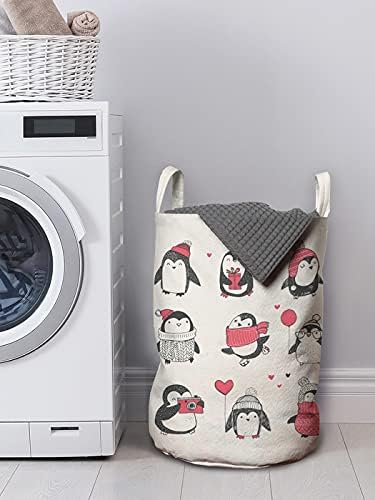 Ambesonne Christmas Penguin Balloon set 13 x 19 for Laundromat