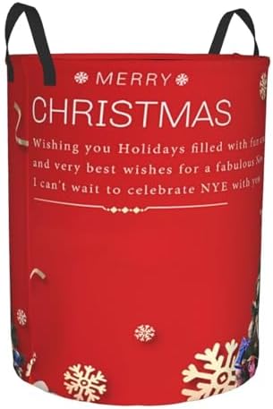 Merry Christmas Tree Snowflake Collapsible Laundry Basket