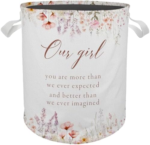 Cozy Boho Floral Baby Girl Laundry Basket
