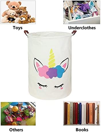 Cute Elephant Foldable Custom Name Large Laundry Basket for Kids and Babies