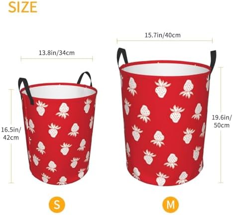 Strawberry Foldable Laundry Hamper Collapsible Organizer with Handles