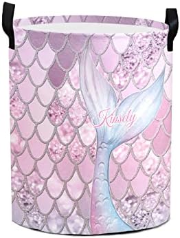 Mermaid Glitter Scales Personalized Laundry Basket