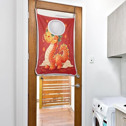 Hanging Laundry Hamper Bag Cute Dragon Design