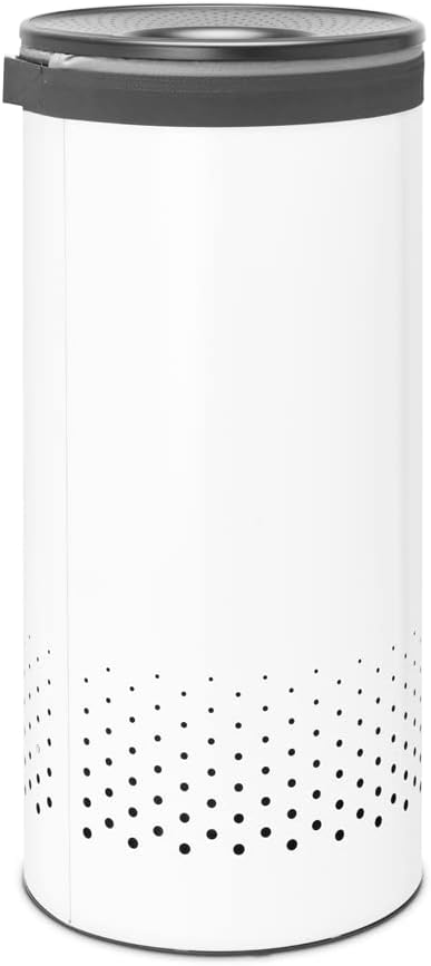 Brabantia Laundry Hamper - 9 Gal White Machine Washable Corrosion-Resistant
