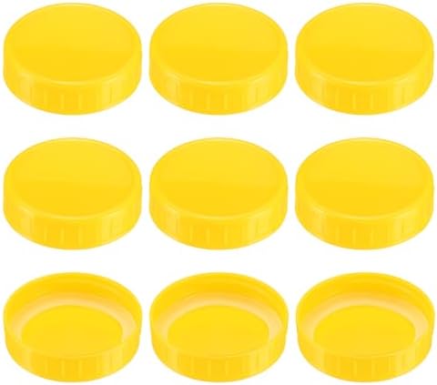 Uxcell 70mm Plastic Mason Jar Lids 9 Piece Set with Sealing Rings