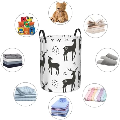 Collapsible Reindeer Laundry Basket for Home Dorm