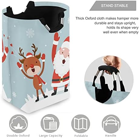 Visesunny Large Capacity Reindeer Laundry Hamper Basket