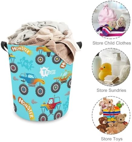 MEIKKOMonster Truck Cartoon Laundry Basket
