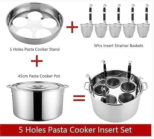 BTURYT Pasta Cooker Set with Insert 3-5 Holes Durable Space-Saving