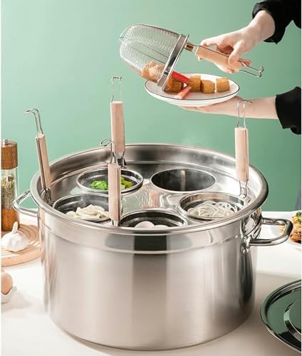 WzglodStainless Steel Stockpots with Lids Pasta Basket Set for Pasta Noodles Dumplings