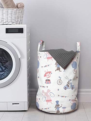 Ambesonne Circus Laundry Hamper Multicolor