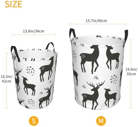 Collapsible Reindeer Laundry Basket for Home Dorm