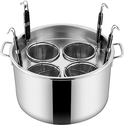 AttreX 4 Hole Pasta Cooker With Mesh Strainer Basket