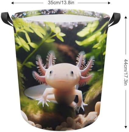 MEIKKO Cute Axolotl Nature Laundry Hamper