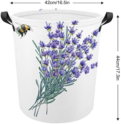 MEIKKO Watercolor Lavender Large Laundry Hamper Basket