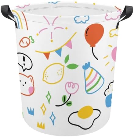 MEIKKO Cuddliest Doodle Rainbow Laundry Hamper