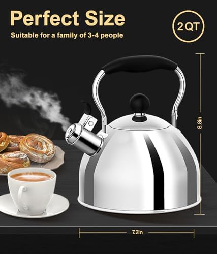 Whistling 2-Quart Stainless Steel Tea Kettle