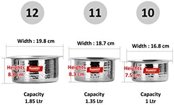 Sumeet Stainless Steel Hammered Texture 3-Piece Cookware Set