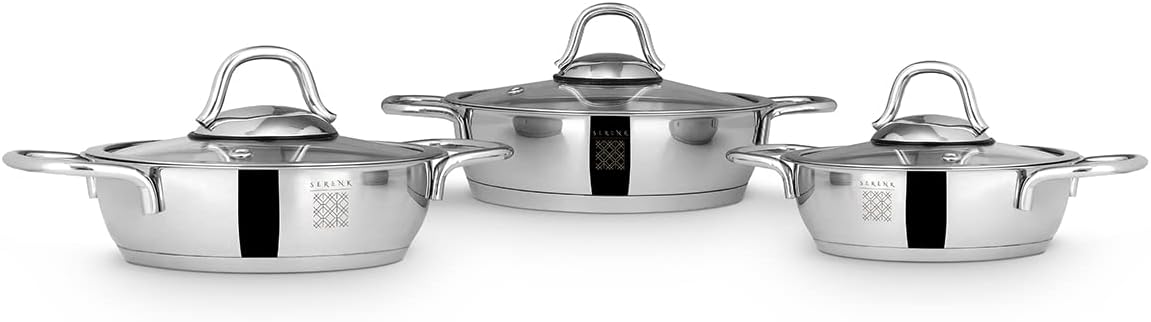 Serenk 7-Piece Stainless Steel Cookware Set for Home Use
