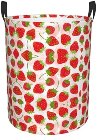Strawberry Circular Hamper Stylish Storage Solution for Laundry