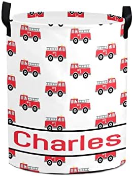 Fire Truck Pattern laundry basket custom with name