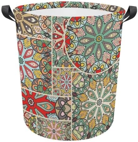 Ethnic Mosaic laundry hampers with Easy Carry Handles
