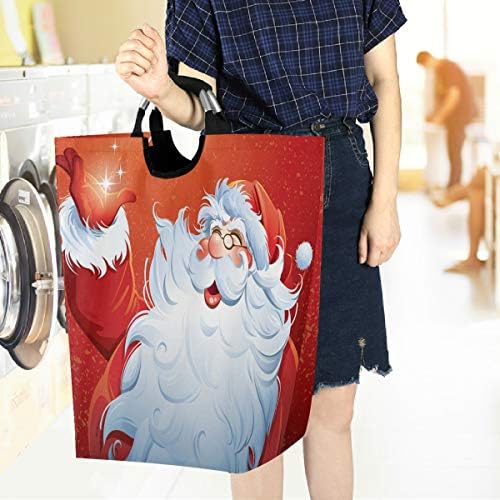 Collapsible Christmas Laundry Basket Durable with Handle and Large Capacity
