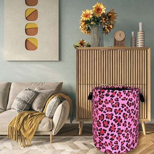 SELYION Versatile Stylish Leopard Print Laundry Hamper for Folding Storage