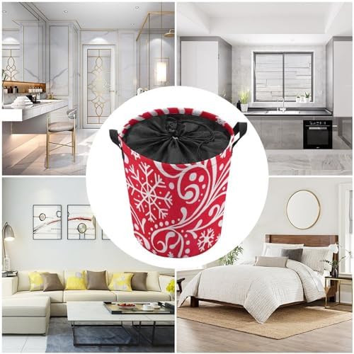 Christmas White Snowflakes Laundry Organizing Basket for Home Dorms More