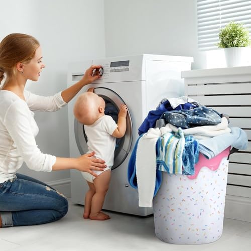 Pink Dripping Liquid Laundry Hamper Donut Basket for Dorms Bedroom Bathroom