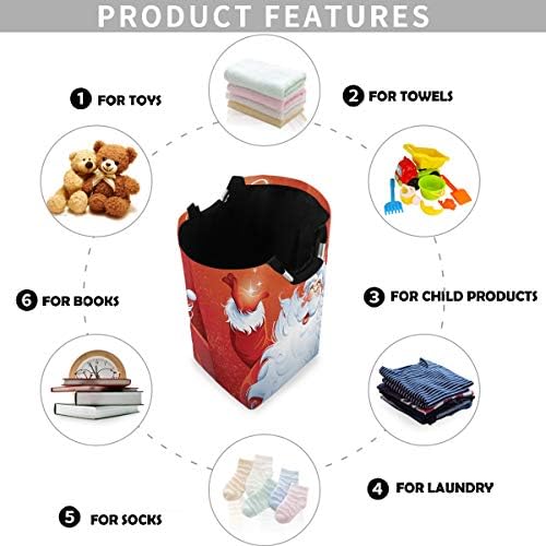Collapsible Christmas Laundry Basket Durable with Handle and Large Capacity