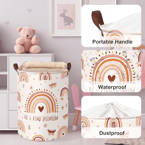 Clastyle Boho Pink Rainbow Laundry Hamper