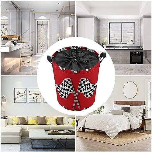 Fun Racecar Theme Laundry Hamper for Home or Travel Use
