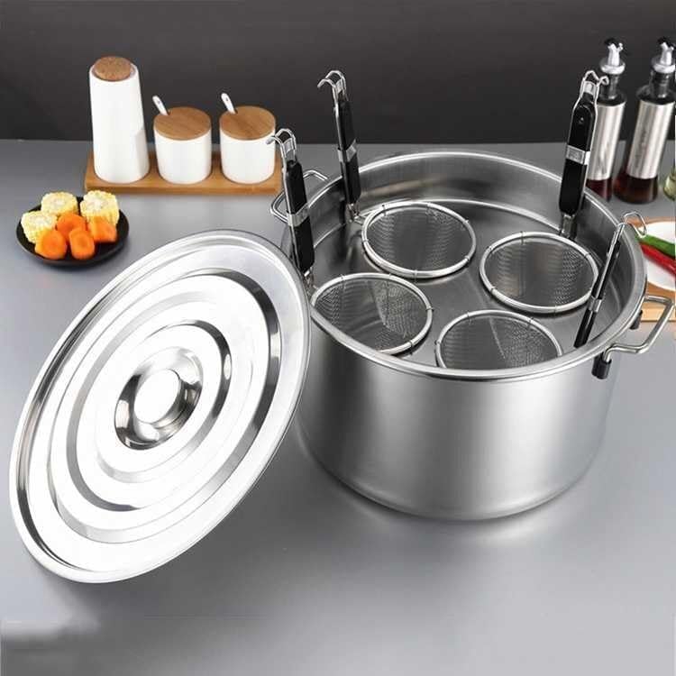 DAOUXIAOSP Pasta Cooker Set with 4 Strainer Baskets