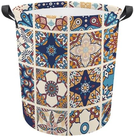Tile Mandalas UniqueAbstract Collapsible Retro Laundry Basket