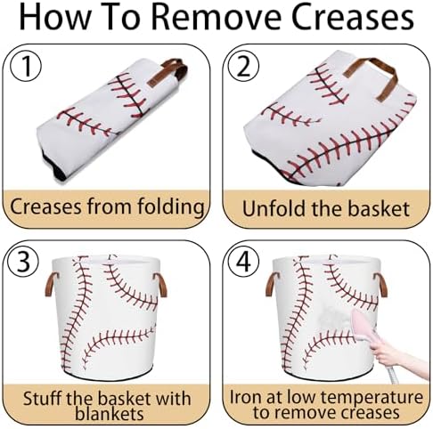 Mozaigos Baseball Texture Laundry Hamper