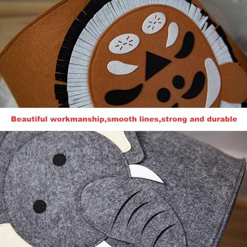Cute Foldable Felt Laundry Basket for Kids Nursery and Home
