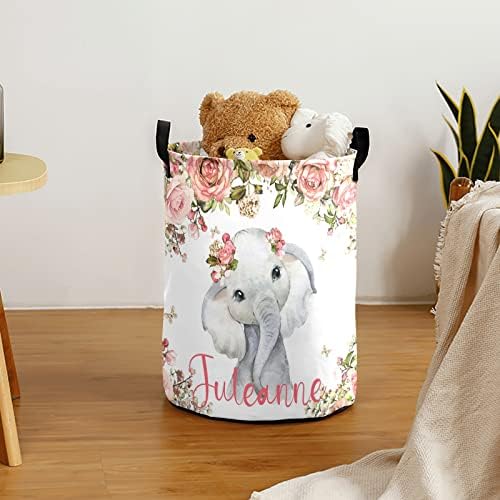Personalized Foldable Laundry Basket with Handle for Home Storage