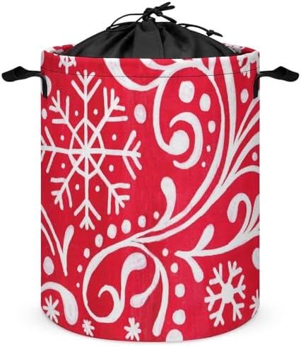 Christmas White Snowflakes Laundry Organizing Basket for Home Dorms More
