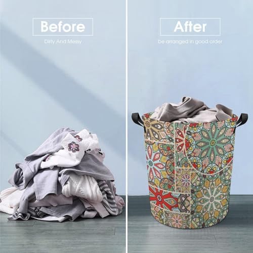 Ethnic Mosaic laundry hampers with Easy Carry Handles