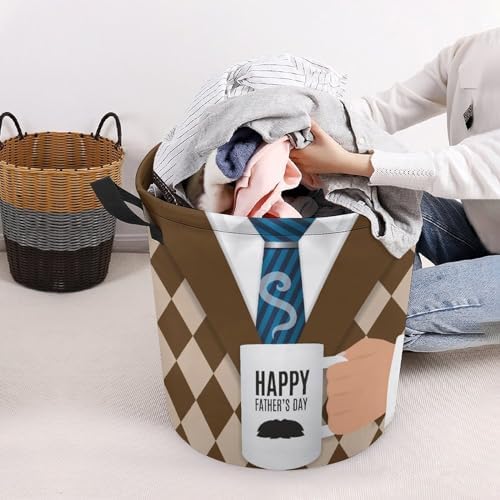 Happy Fathers Day Laundry Hamper with Handles