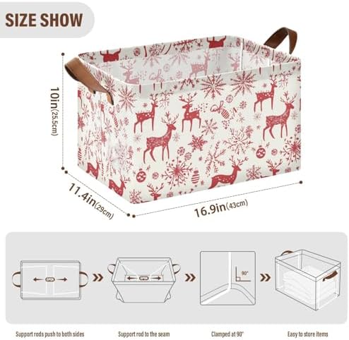Christmas Reindeer Storage Bin for Laundry Hamper 169x114x10inch