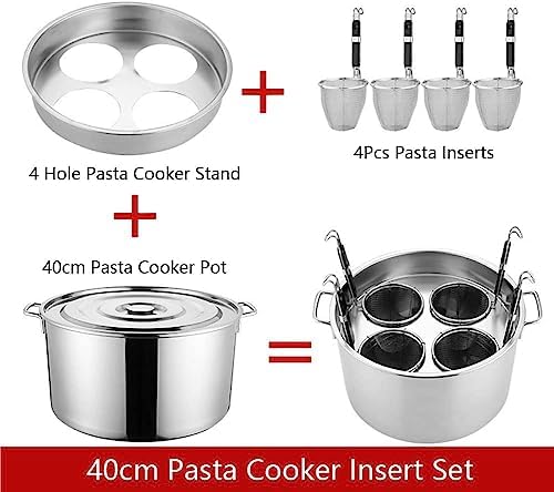 AttreX 4 Hole Pasta Cooker With Mesh Strainer Basket
