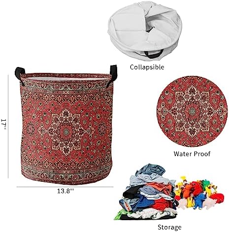 Collapsible Red Laundry Basket
