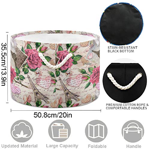 Visesunny Eiffel Tower Heart Storage Bin Collapsible multi-functional