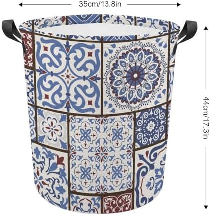 MEIKKO Tile Talavera Style Laundry Hamper